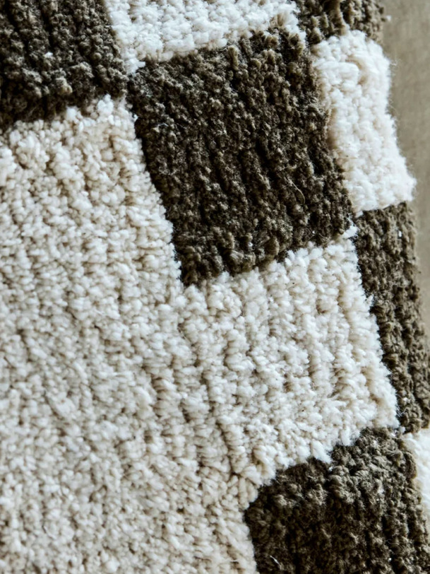 COUSSIN HD CHESS VERT/ECRU & INTERIEUR - HOUSE DOCTOR Carreaux , Maison Bensimon