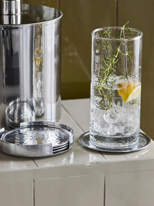 4 COASTERS CHROME - HOUSE DOCTOR Chrome , Maison Bensimon