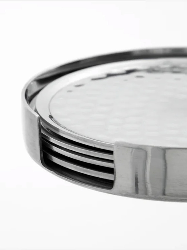 4 COASTERS CHROME - HOUSE DOCTOR Chrome , Maison Bensimon