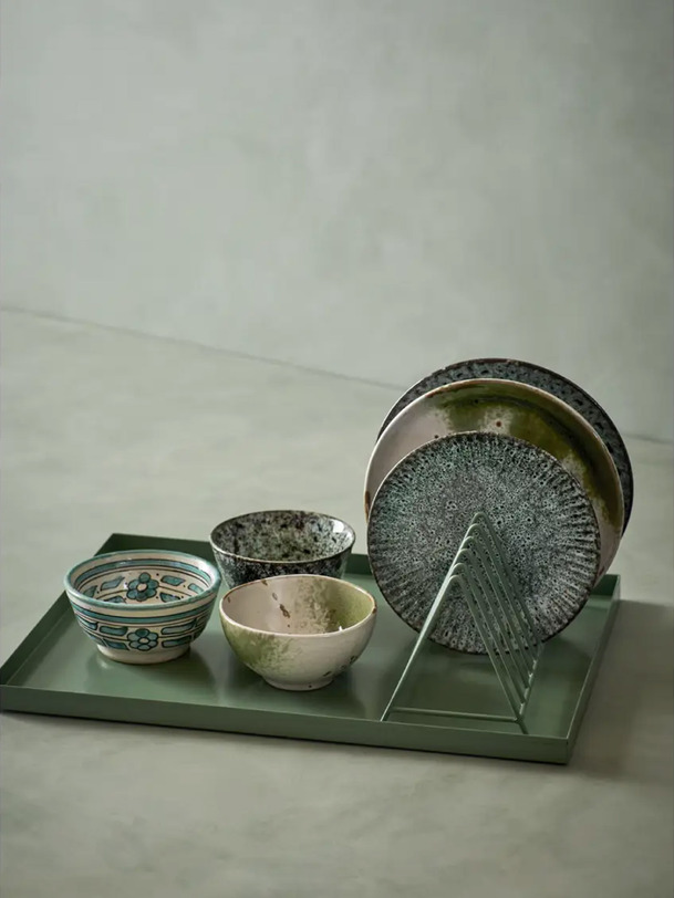ASSIETTE STONEWARE T.S - MME STOLTZ Bleu , Maison Bensimon