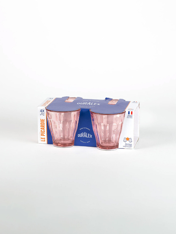 LOT DE 6 VERRES PICARDIE 25CL - DURALEX Rose leger , Maison Bensimon