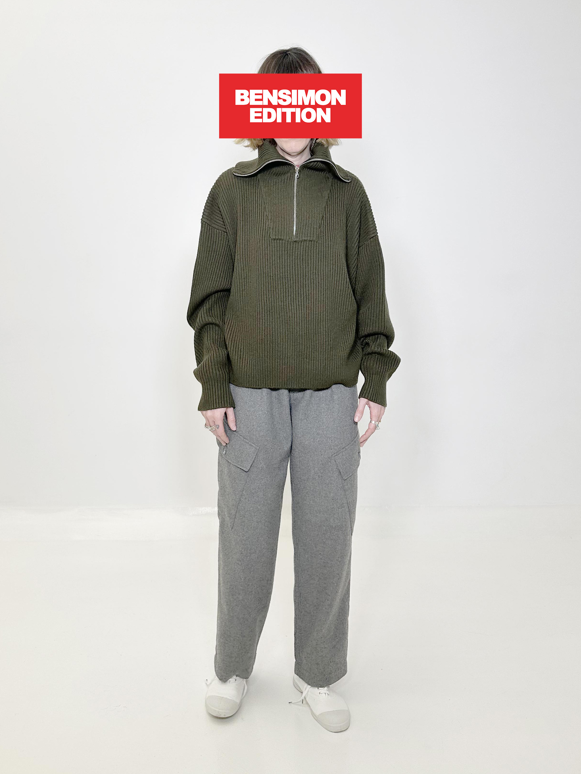 PULL GREGO BENSIMON EDITION  Kaki , Pr&ecirc;t-&agrave;-porter Bensimon