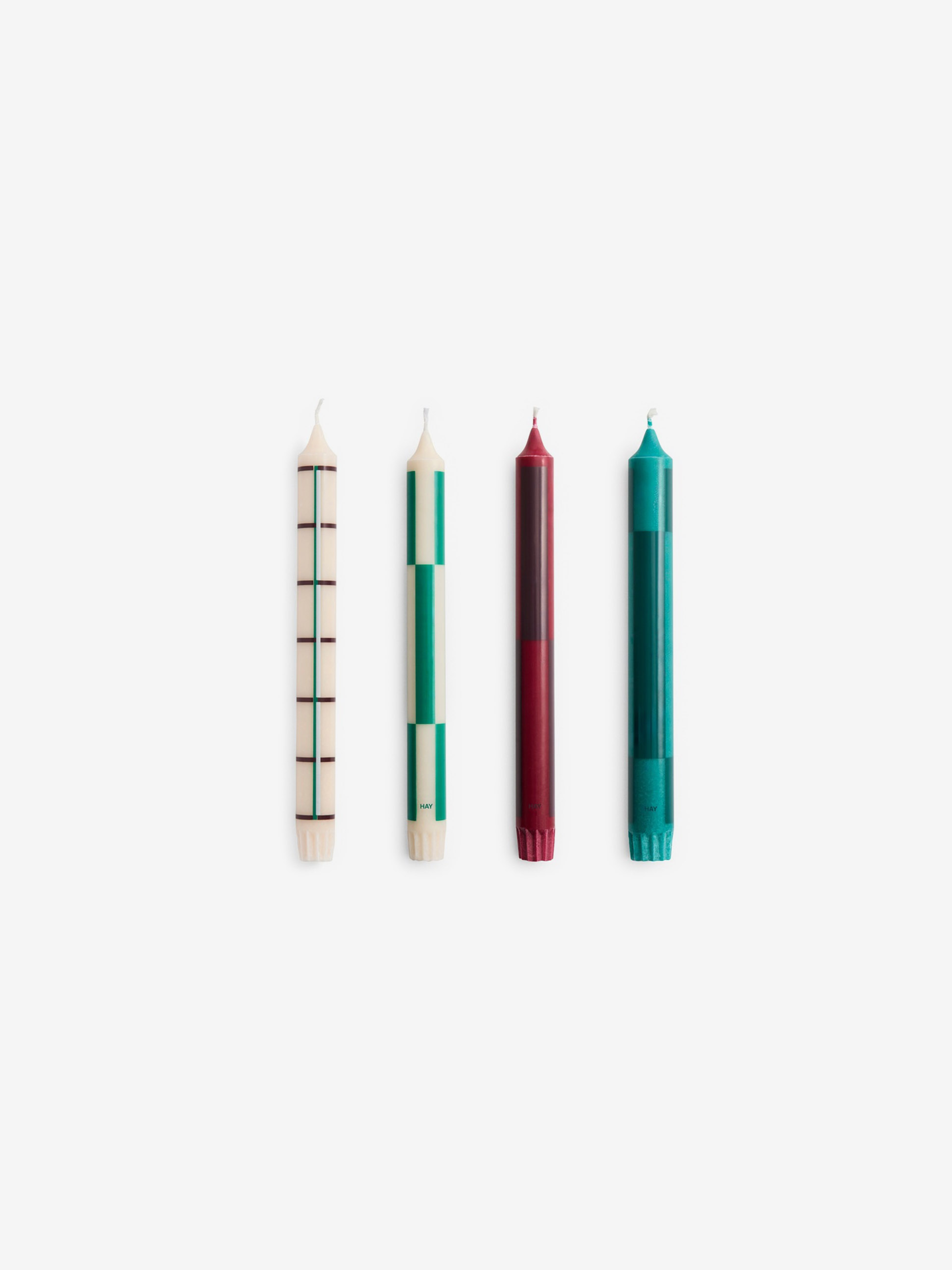 SET DE 4 BOUGIES VERT & BORDEAUX - HAY Multicolore , Maison Bensimon