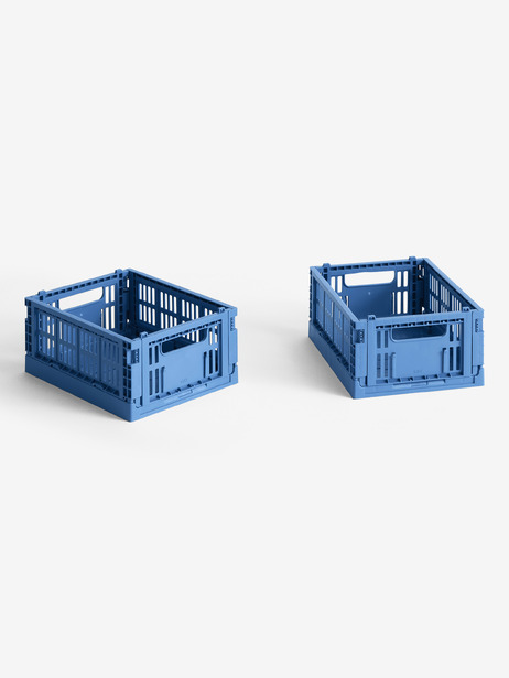 SET DE 2 MINI CAISSES CRATE BLEU ELECTRIQUE - HAY  Bleu , Maison Bensimon