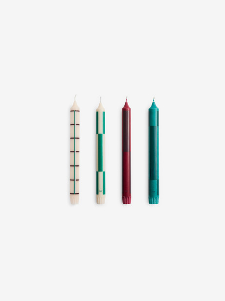 SET DE 4 BOUGIES VERT & BORDEAUX - HAY  Multicolore , Maison Bensimon