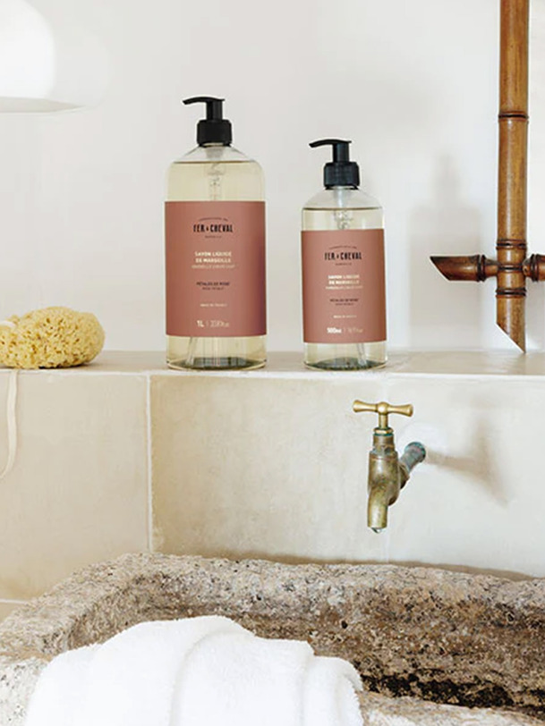SAVON LIQUIDE 500ML PÊTALE DE ROSE - FER A CHEVAL Rose , Maison Bensimon