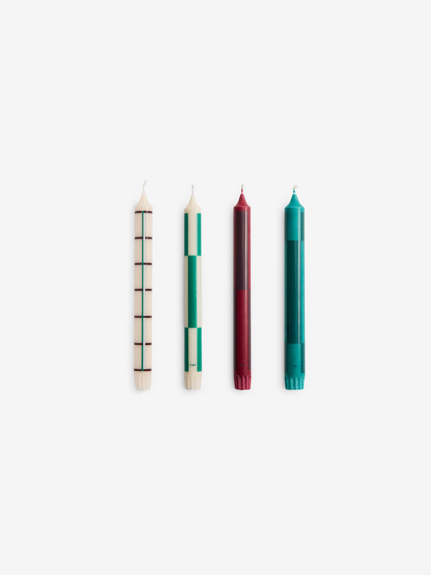 SET DE 4 BOUGIES VERT & BORDEAUX - HAY Multicolore , Maison Bensimon