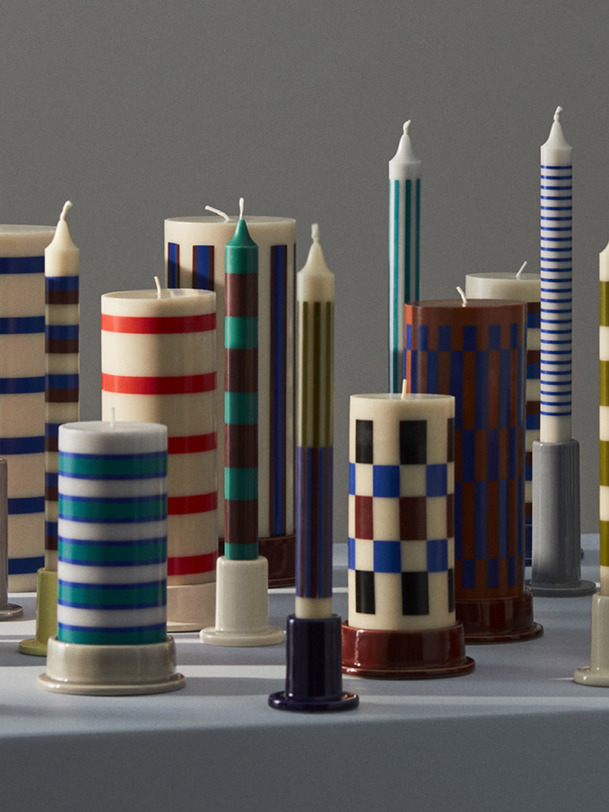 SET DE 4 BOUGIES VERT & BORDEAUX - HAY Multicolore , Maison Bensimon