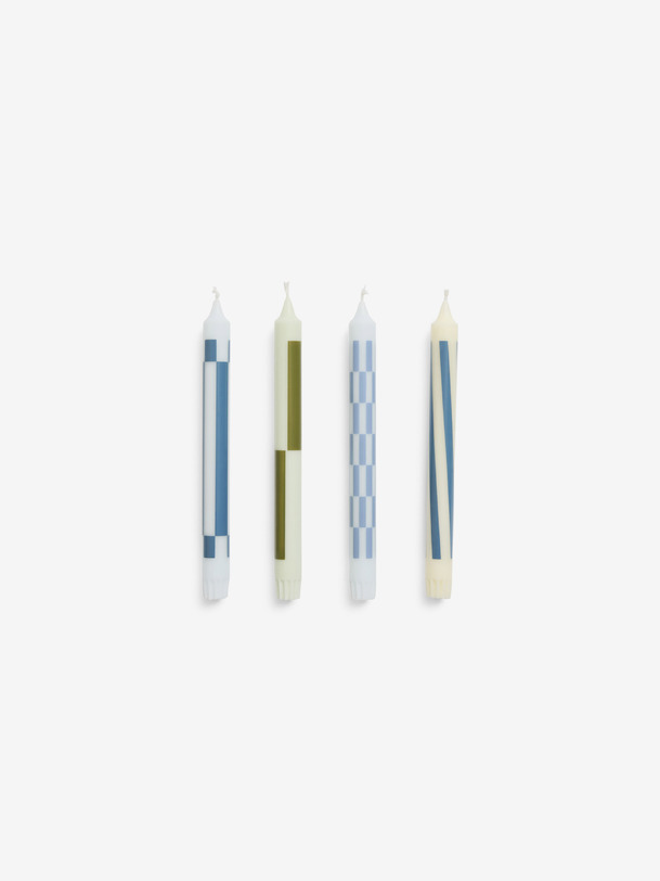 SET DE 4 BOUGIES VERT & BLEU - HAY Multicolore , Maison Bensimon