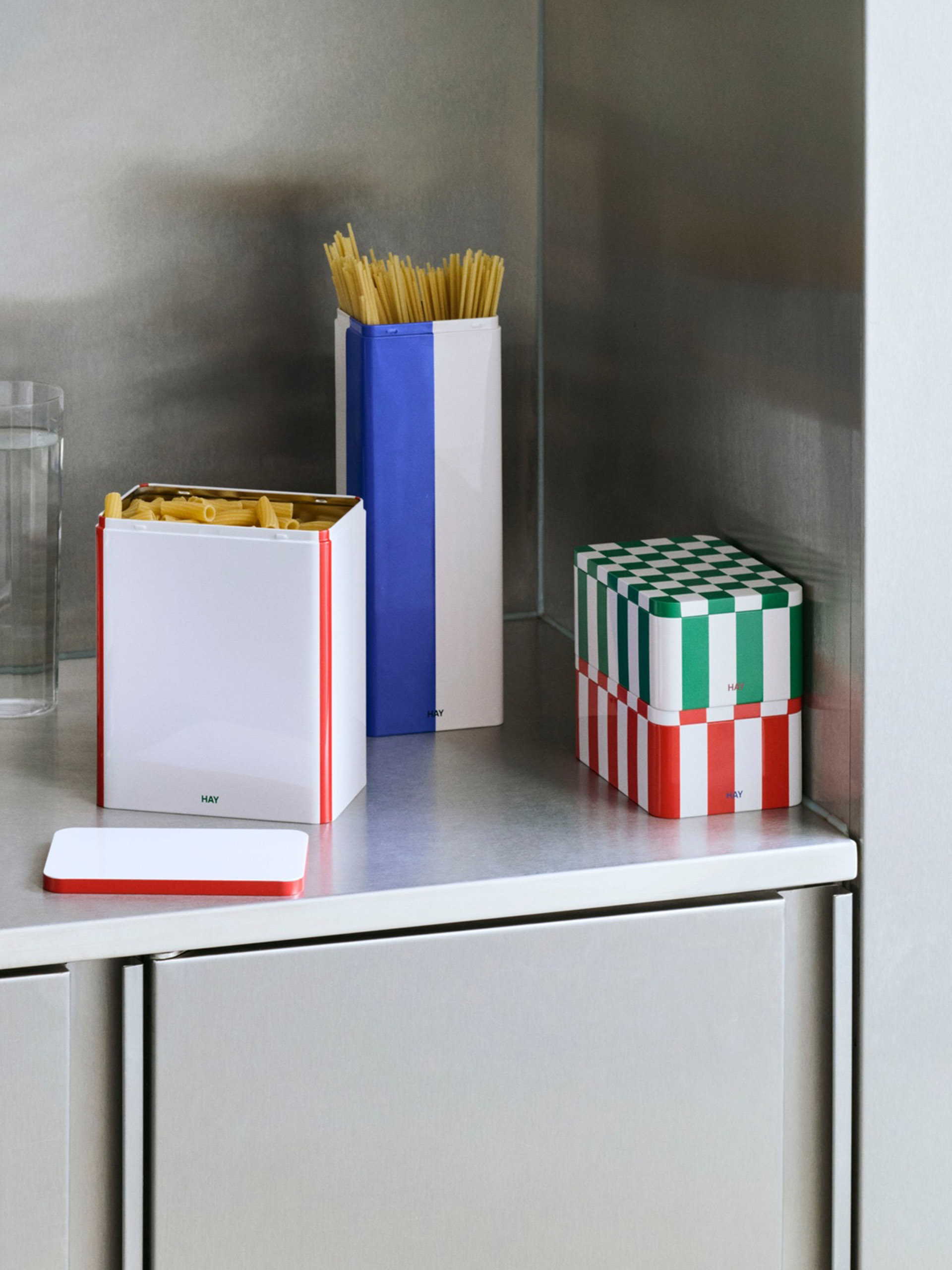 BOITE EN METAL VERT/BLANC - HAY Vert , Maison Bensimon