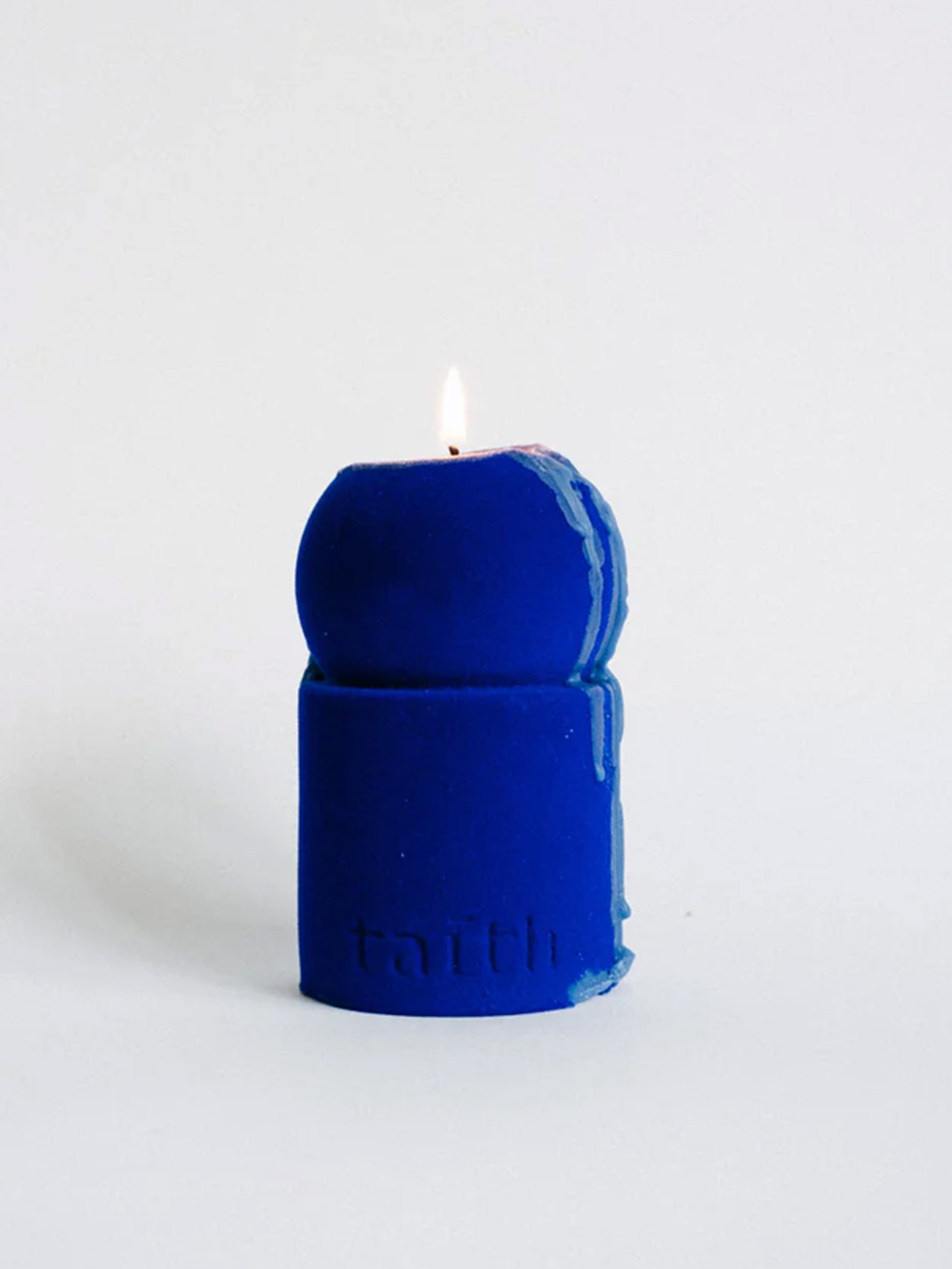 LULU CANDLE VELVET - TAITH  Bleu , Maison Bensimon