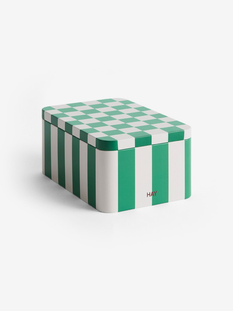 BOITE EN METAL VERT/BLANC - HAY  Vert , Maison Bensimon