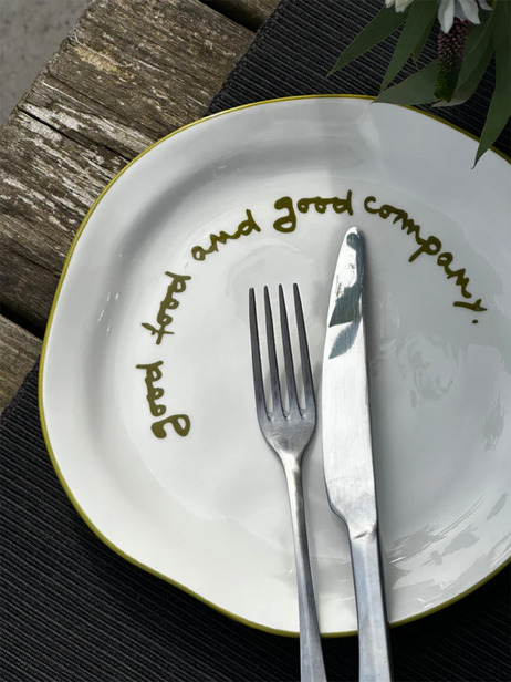ASSIETTE GOOD FOOD GOOD COMPANY - THE ECLECTIC LIFESTYLE  Vert , Maison Bensimon