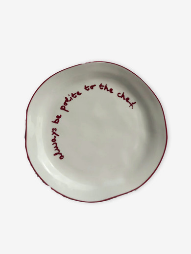 ASSIETTE BE POLITE TO THE CHEF - THE ECLECTIC LIFESTYLE  Rouge , Maison Bensimon