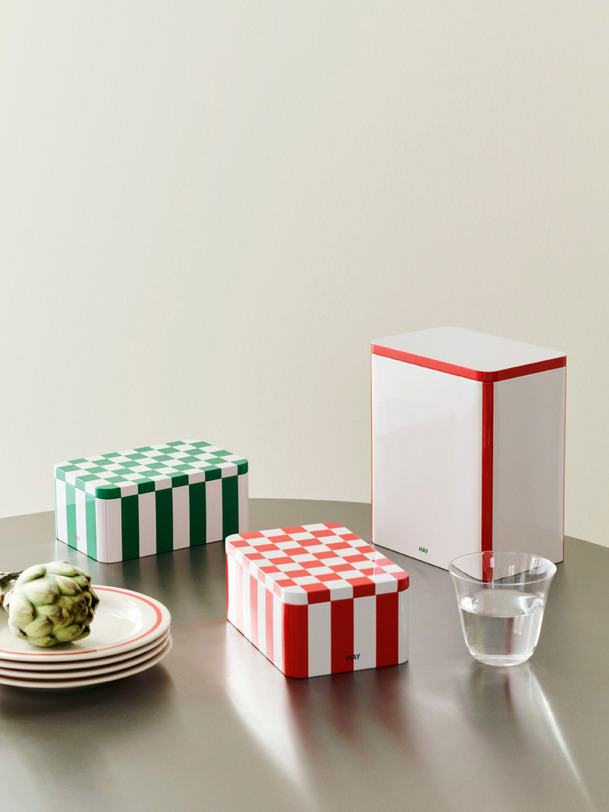 BOITE EN METAL VERT/BLANC - HAY Vert , Maison Bensimon