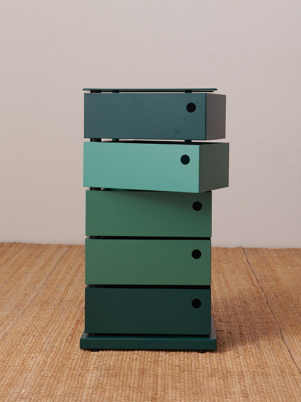 MEUBLE 5 TIROIRS PIVOTANTS  Vert , Maison Bensimon