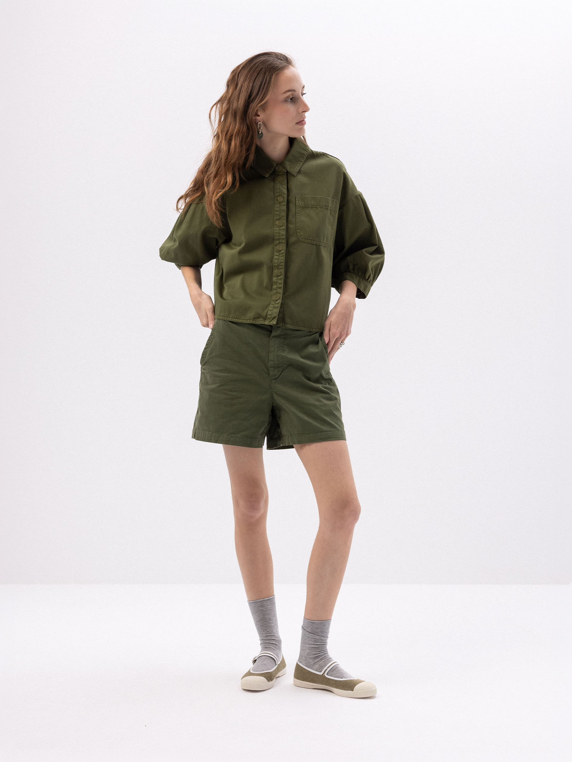 CHEMISE PRETTINA  Kaki , Pr&ecirc;t-&agrave;-porter Bensimon