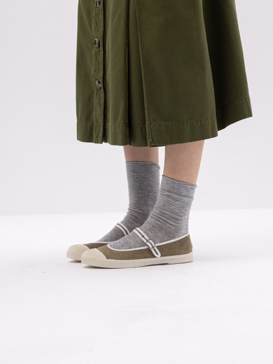 TENNIS BABIES EPONGE FEMME  Kaki , Tennis & Chaussures Bensimon
