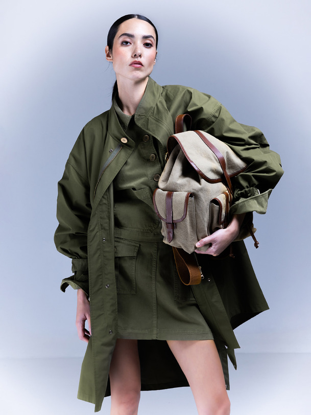 PARKA PHILIPE  Kaki , Pr&ecirc;t-&agrave;-porter Bensimon