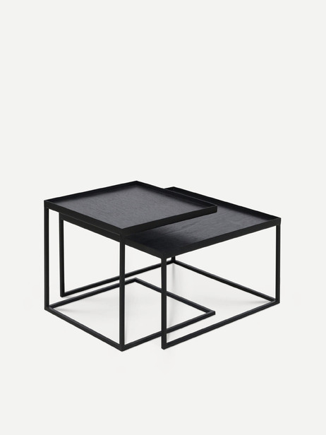 TABLE BASSE PLATEAU CARRE  Noir , Maison Bensimon