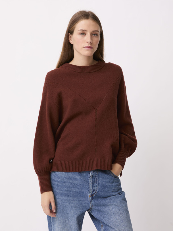PULL OUDAI Lie de vin , Prêt-à-porter Bensimon